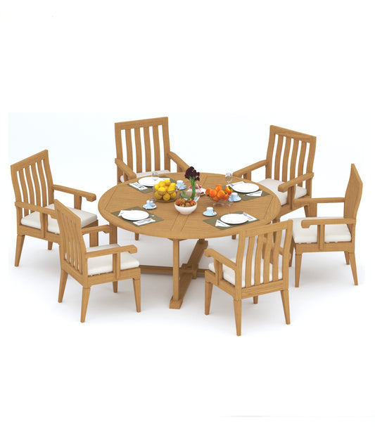 72" Round Table and Caranas Arm Chairs