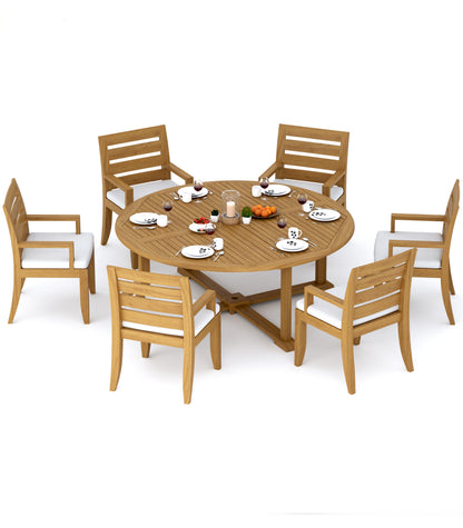 72" Round Table and Atnas Arm Chairs