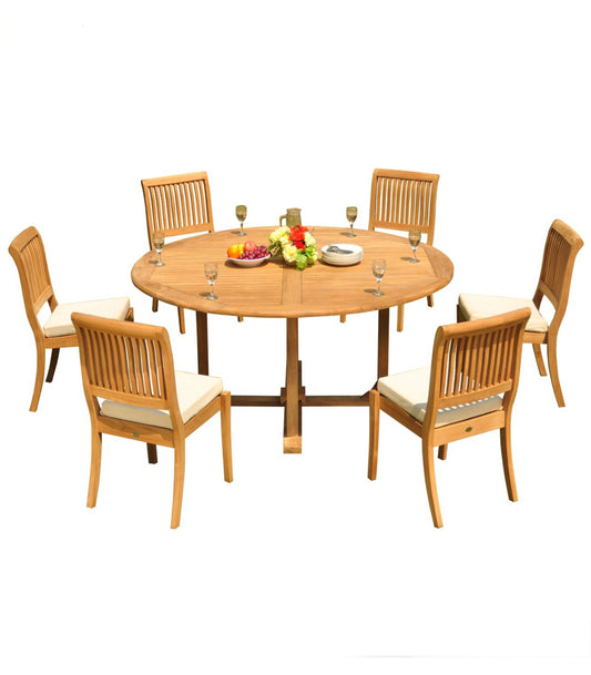 72" Round Table and Arbor Armless Chairs