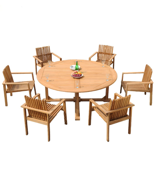 72" Round Table and Clipper Chairs