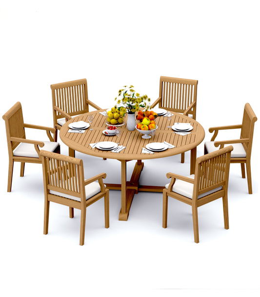 72" Round Table and Sack Chairs