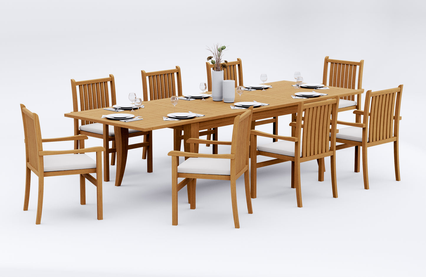 122" Atnas Dining Table with Cahyo Chairs