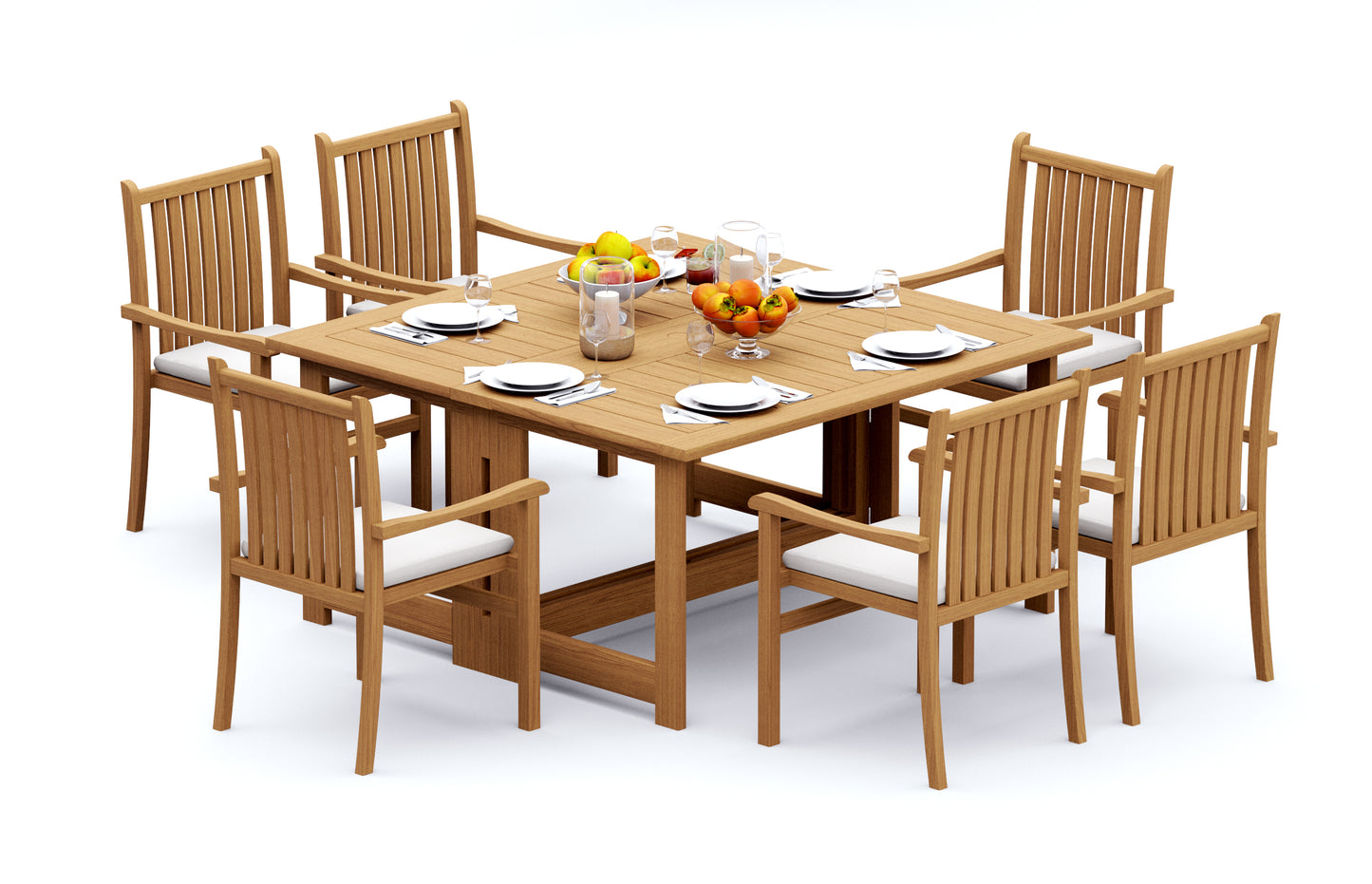 60" Square Butterfly Table with Cahyo Chairs