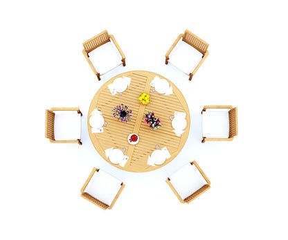 72" Round Table and Lua Chairs