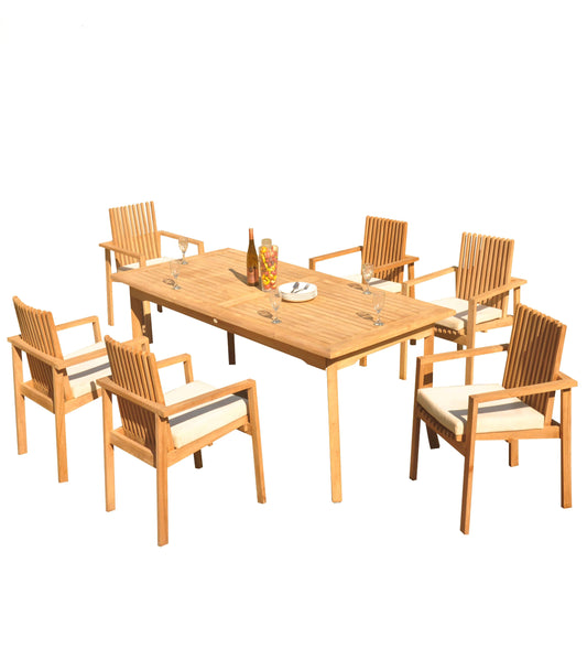 83" Rectangle Table with Clipper Chairs
