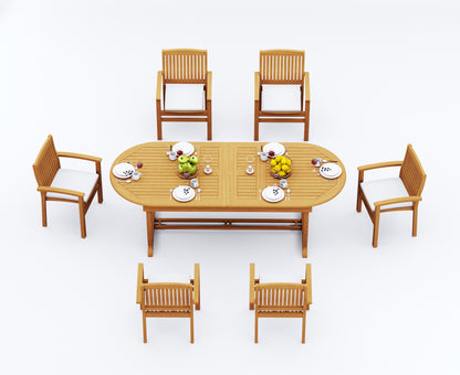 94" Oval Table with Trestle Legs and Wave Chairs