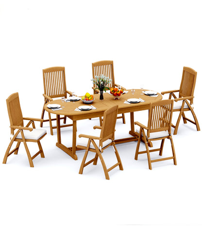 94" Oval Table with Trestle Legs and Marley Chairs