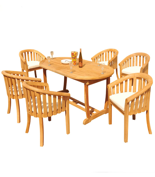 94" Oval Table with Trestle Legs and Lenong Chairs