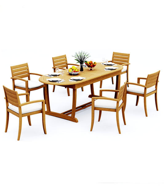 94" Oval Table with Trestle Legs and Travota Chairs