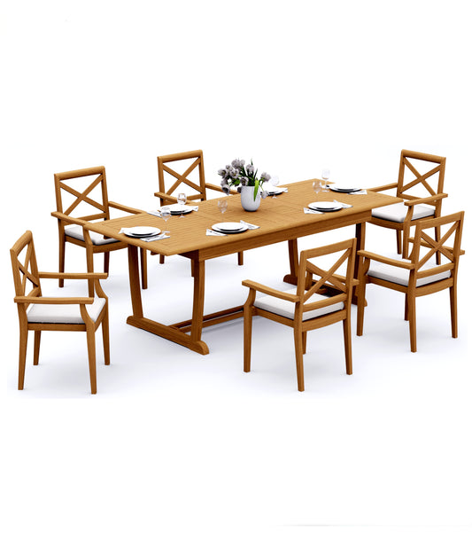 94" Rectangle Table with Trestle Legs and Granada Chairs