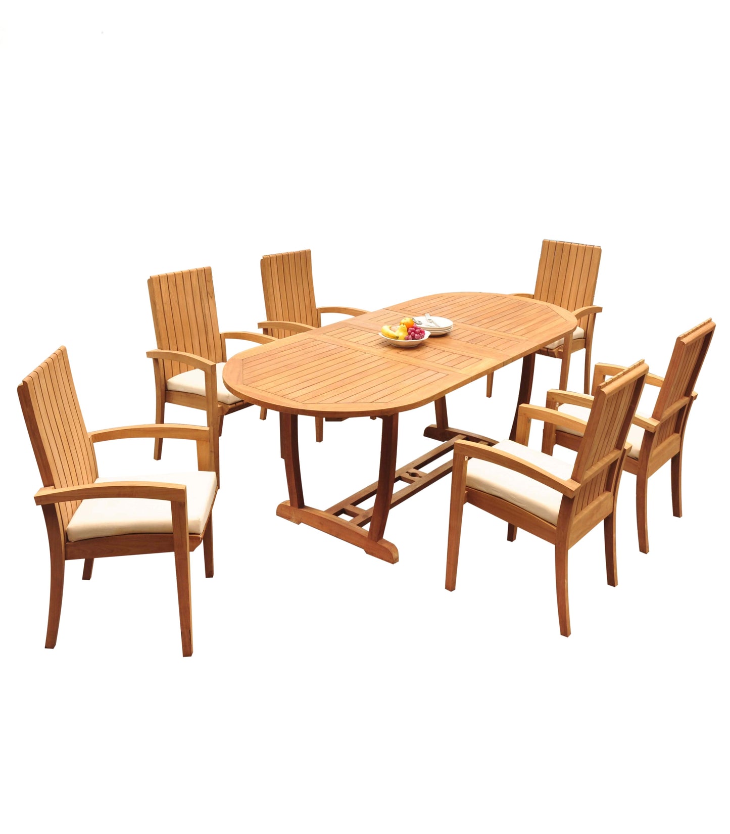 94" Oval Table with Trestle Legs and Goa Chairs