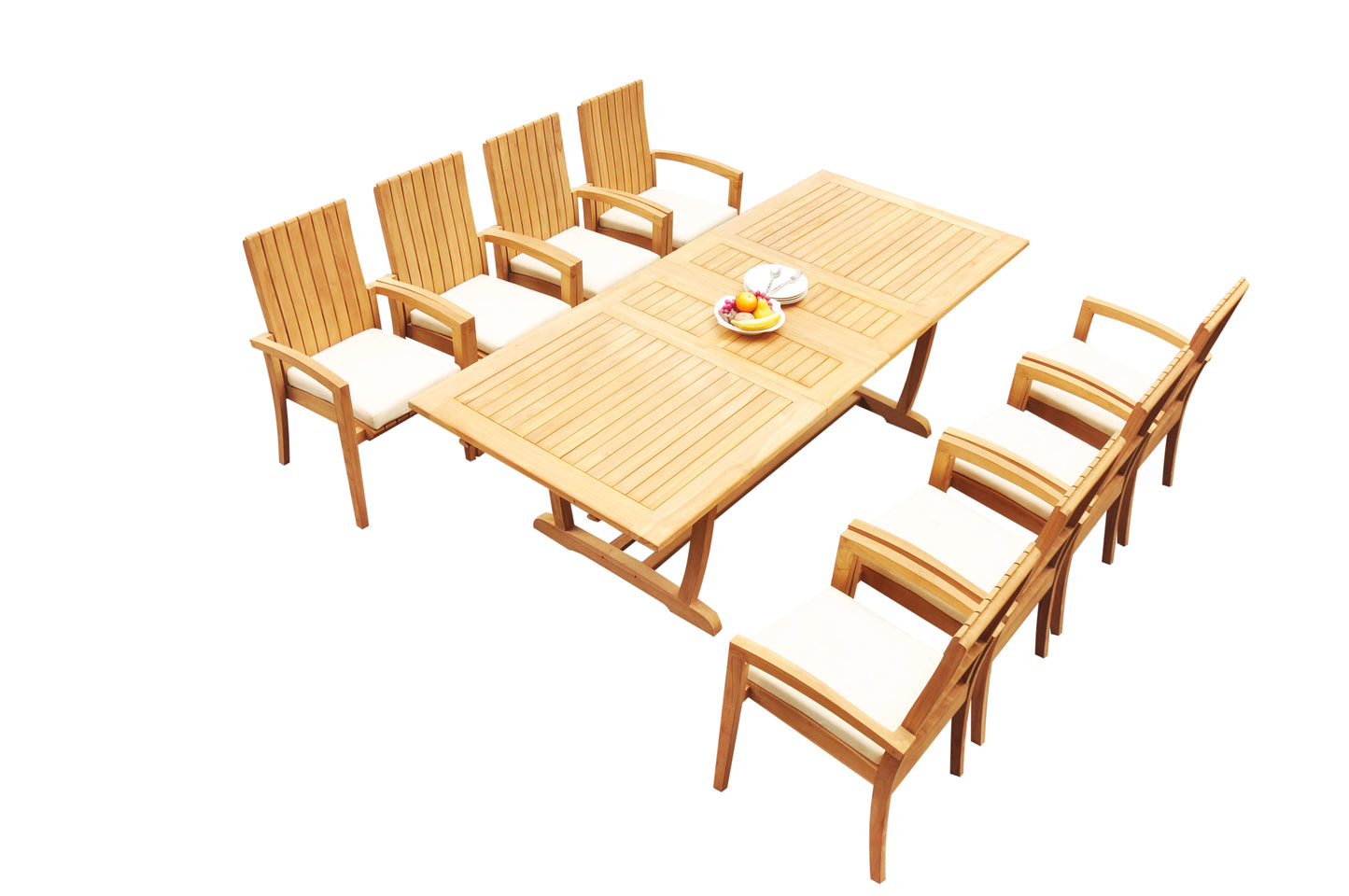 94" Rectangle Table with Trestle Legs and Goa Chairs