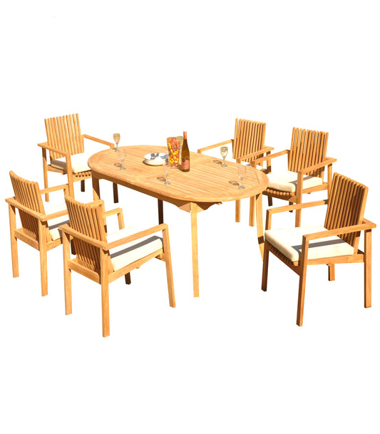 94" Oval Table with Clipper Chairs