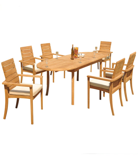 94" Oval Table with Algrave Stacking Chairs
