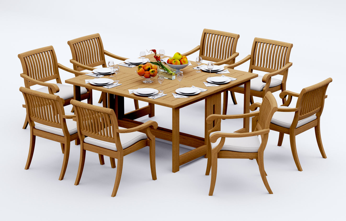 60" Square Butterfly Table with Arbor Arm chairs