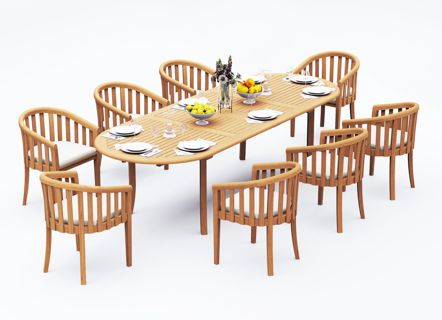 117" Oval Table with Lenong Chairs