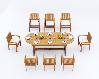 94" Oval Table with Trestle Legs and Wave Chairs