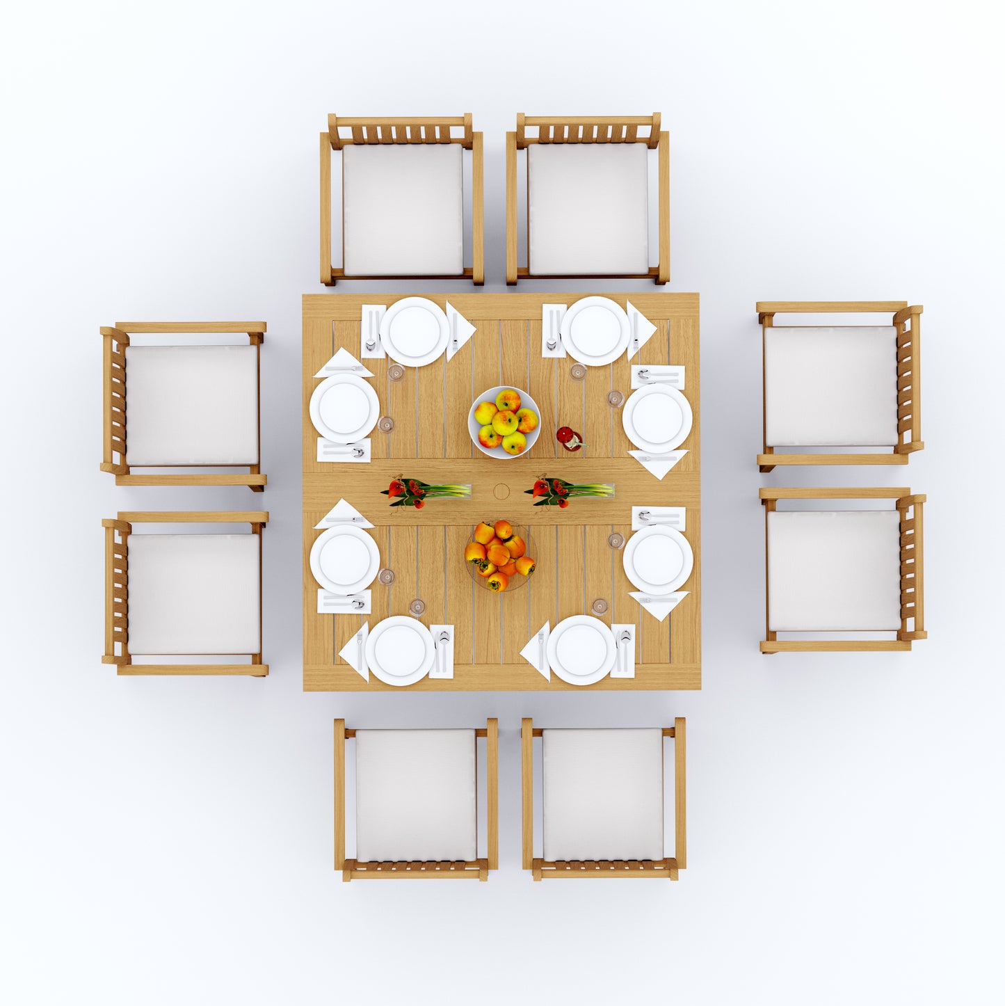 60" Square Butterfly Table with Cahyo Chairs