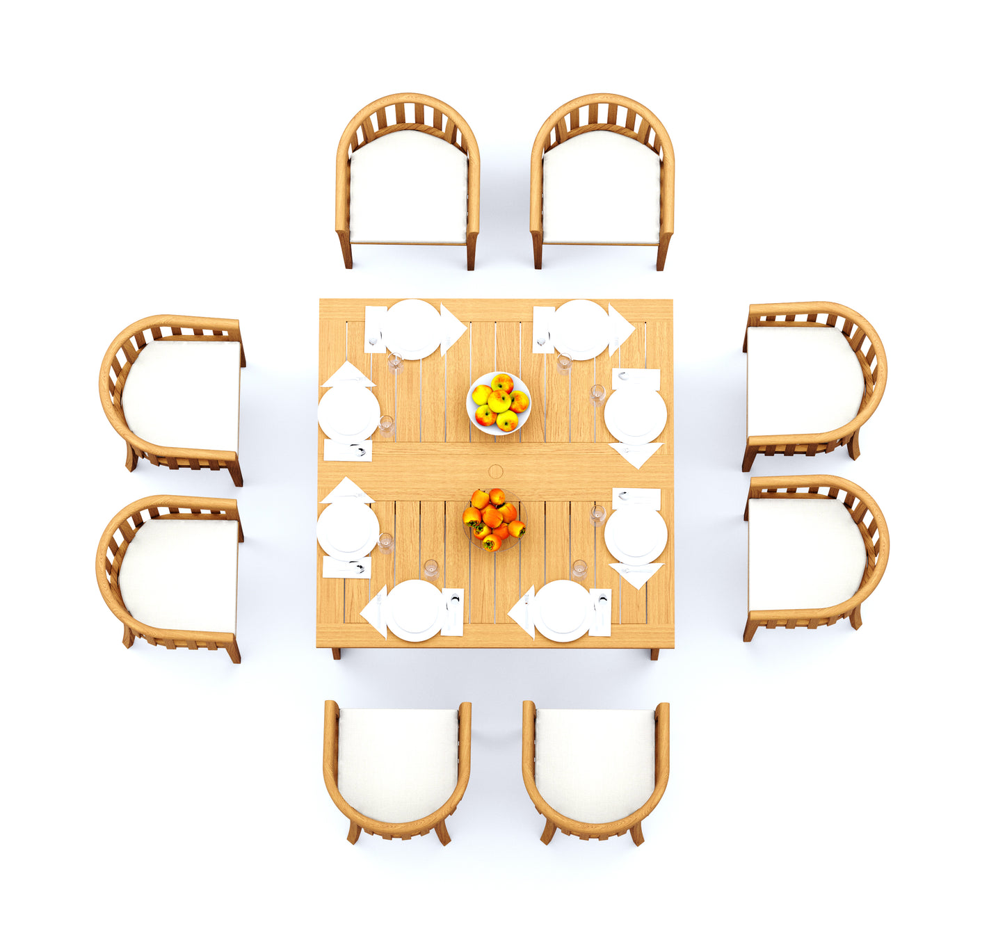 60" Square Butterfly Table with Lenong Chairs