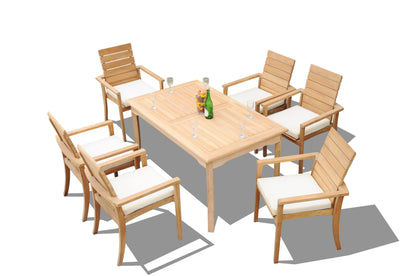 60" Rectangle Table with 6 Algrave Stacking chairs
