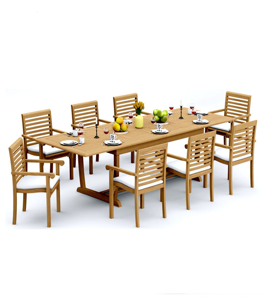 122" Atnas Dining Table with Hari Chairs