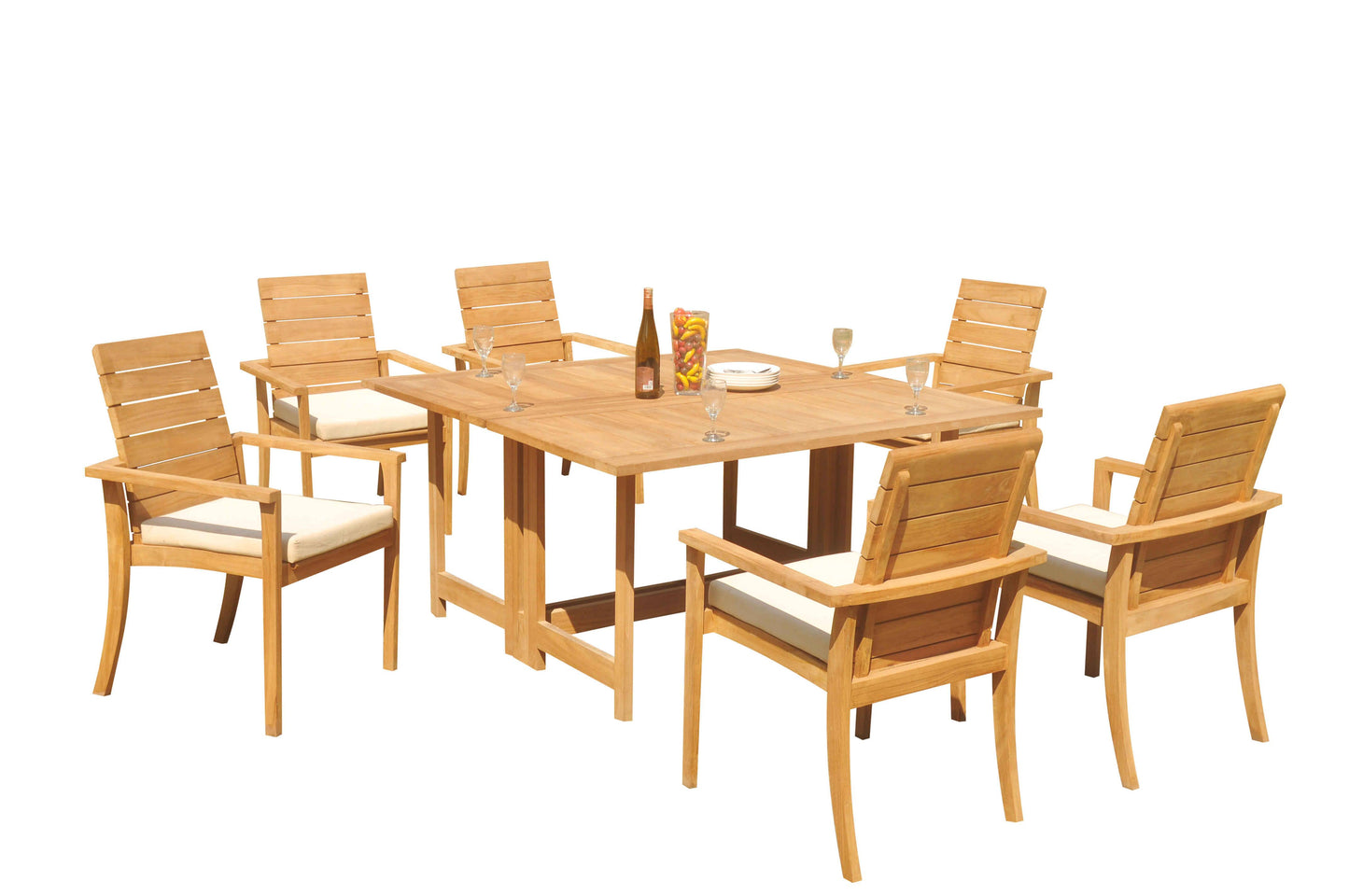 60" Square Butterfly Table with Algrave Stacking chairs