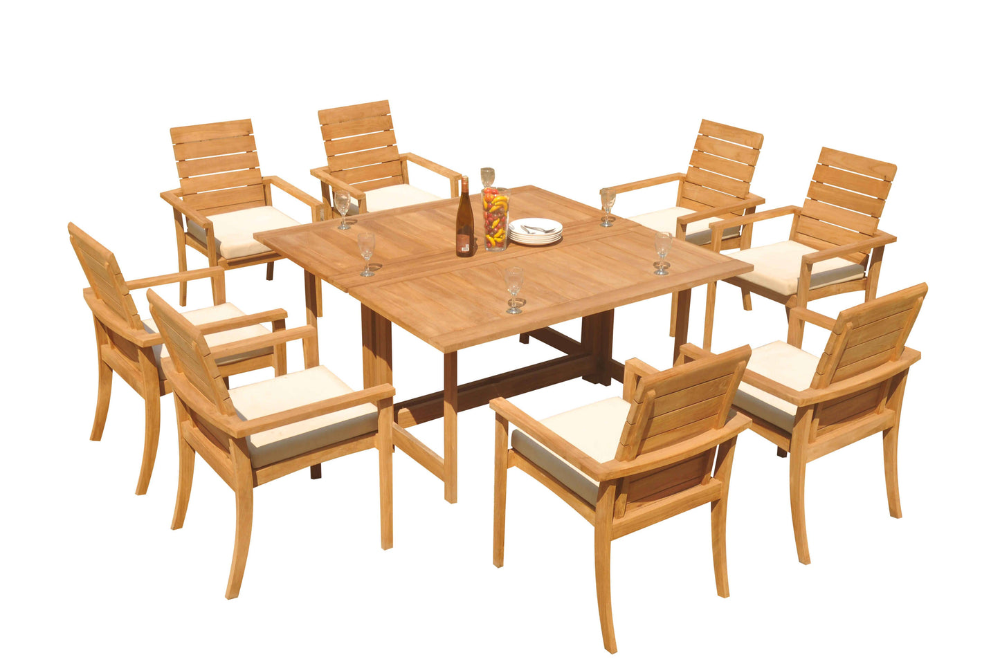 60" Square Butterfly Table with Algrave Stacking chairs