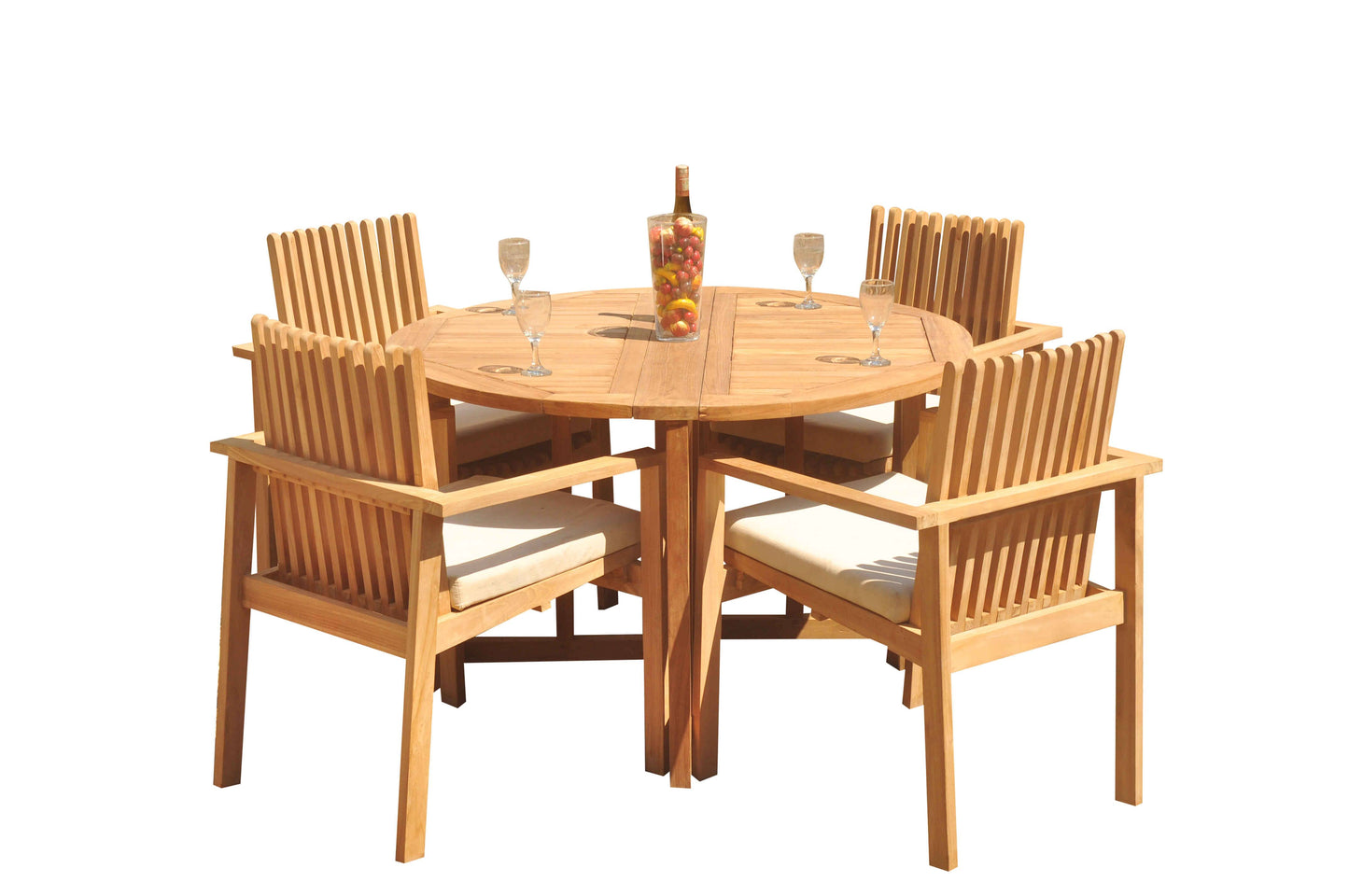 48 Round Butterfly Table and with 4 Clipper Chairs