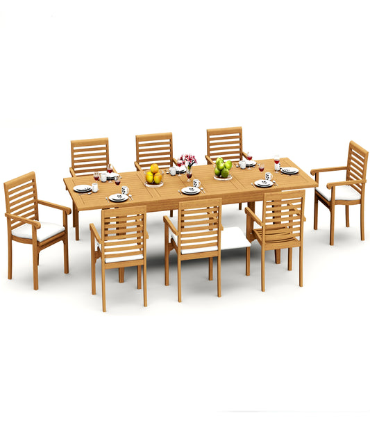 122" Caranas Dining Table with Hari Chairs