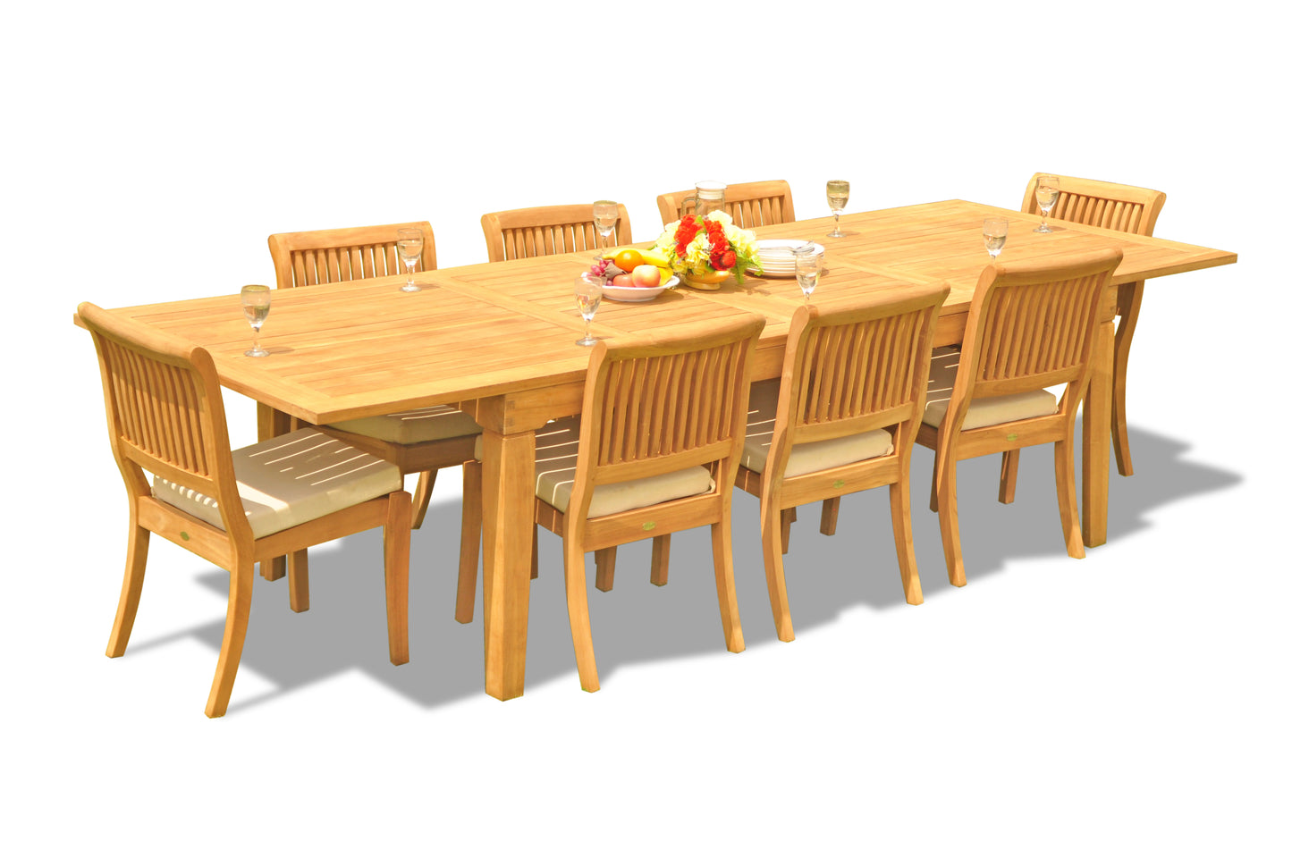 122" Caranas Dining Table with Arbor Armless Chairs