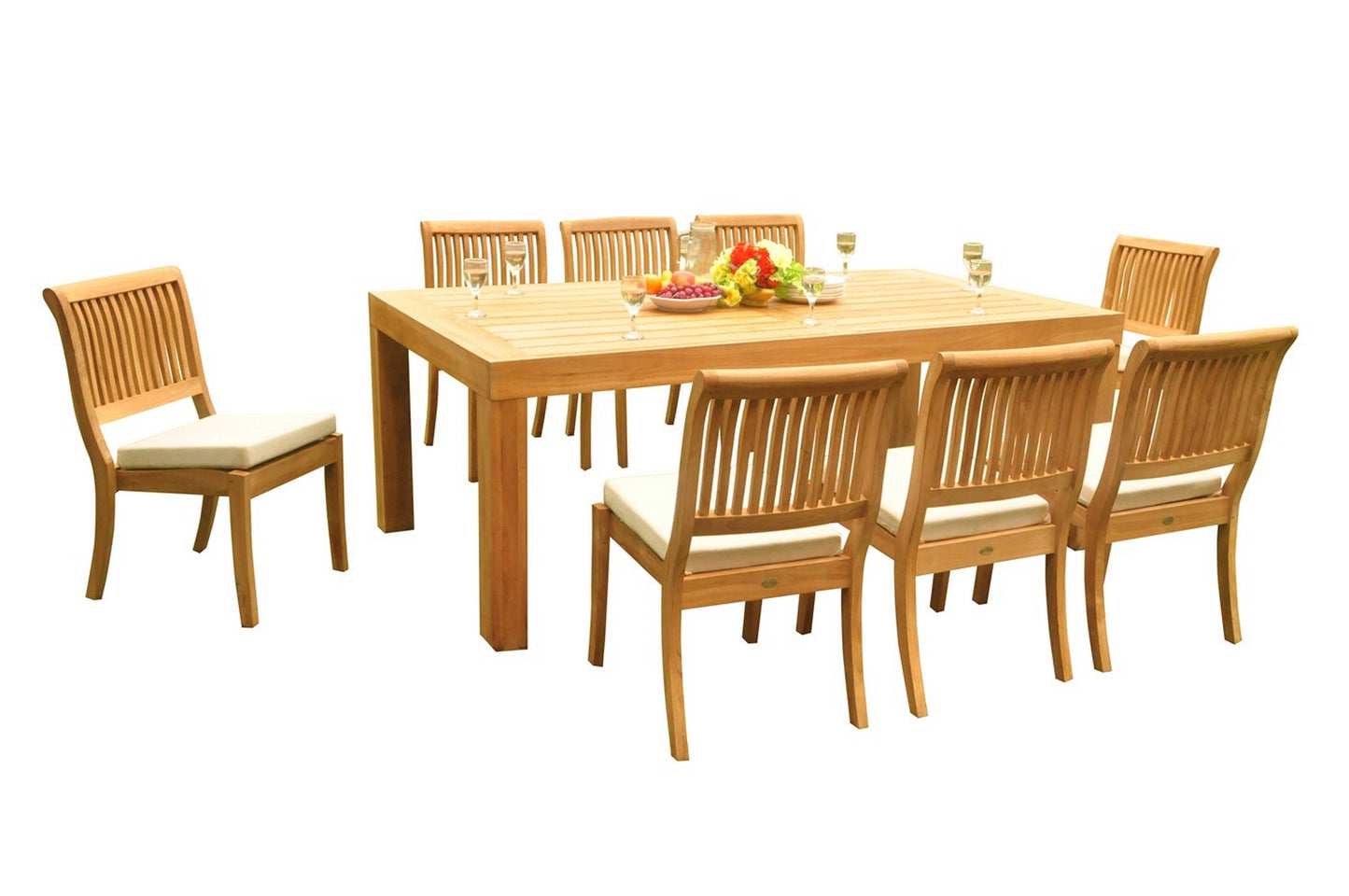 86" Canberra Table with Arbor Armless Chairs