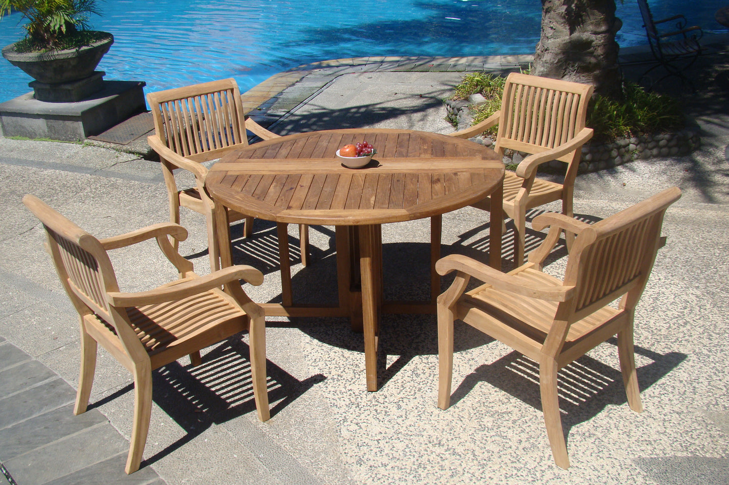 48 Round  Butterfly Table and with 4 Arbor Arm Chairs