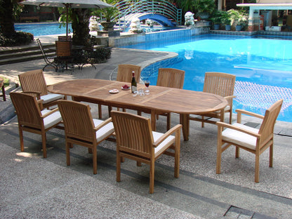 117" Oval Table with Wave Chairs