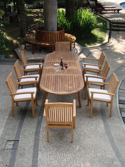 117" Oval Table with Wave Chairs