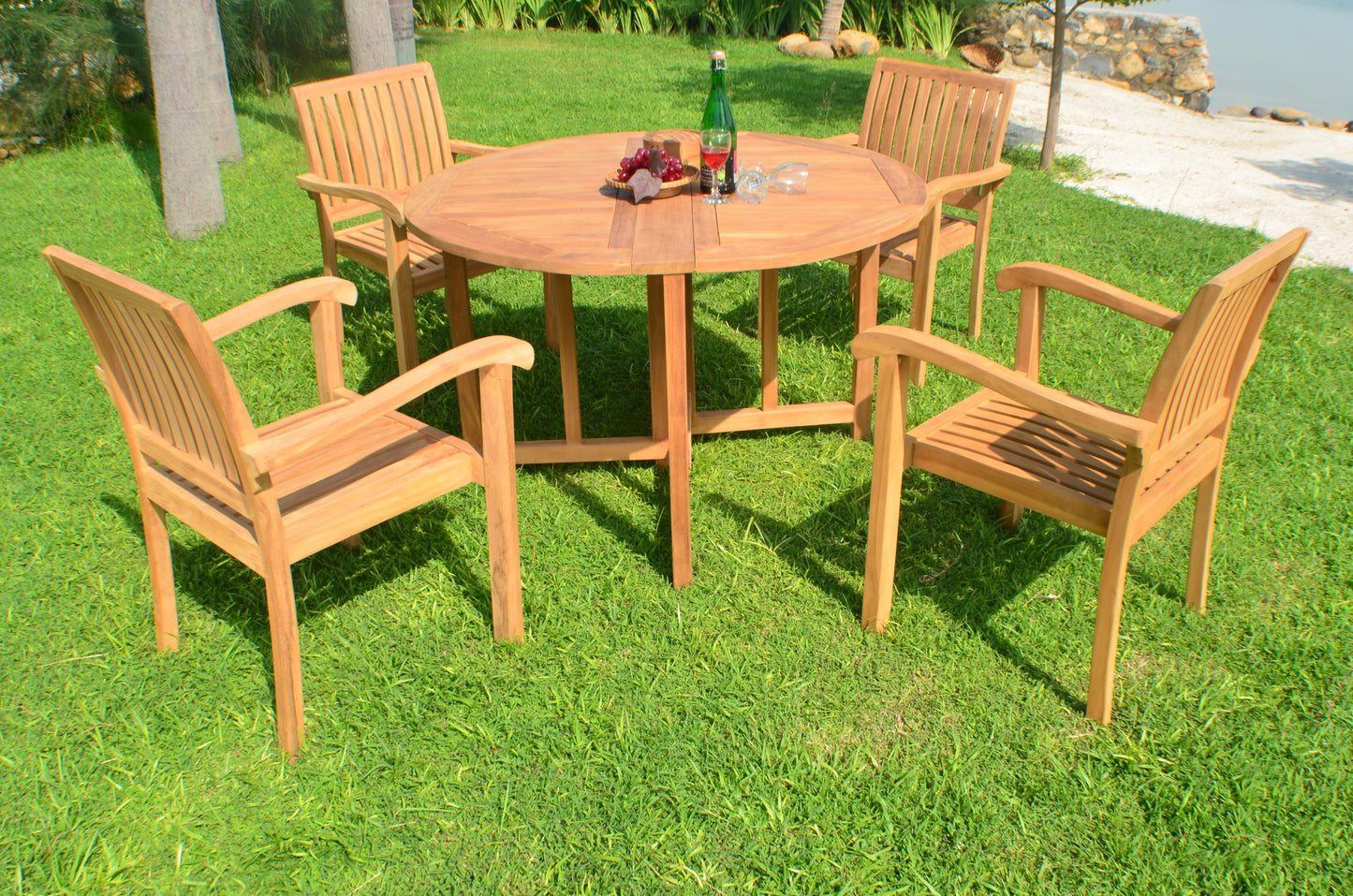 48 Round Butterfly Table and with 4 Napa Chairs