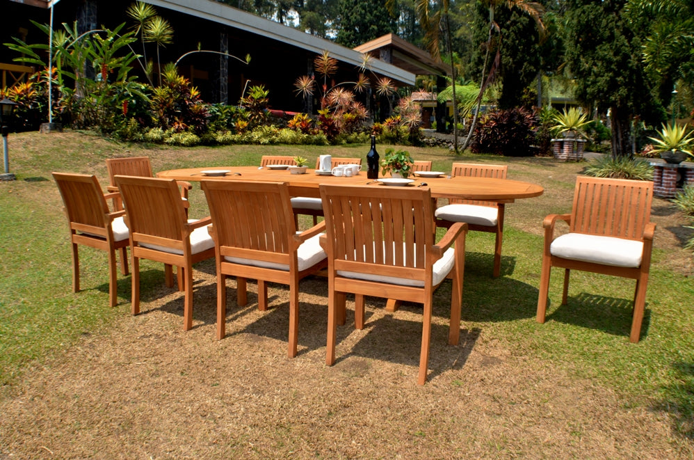 117" Oval Table with Trestle Legs and Napa Chairs