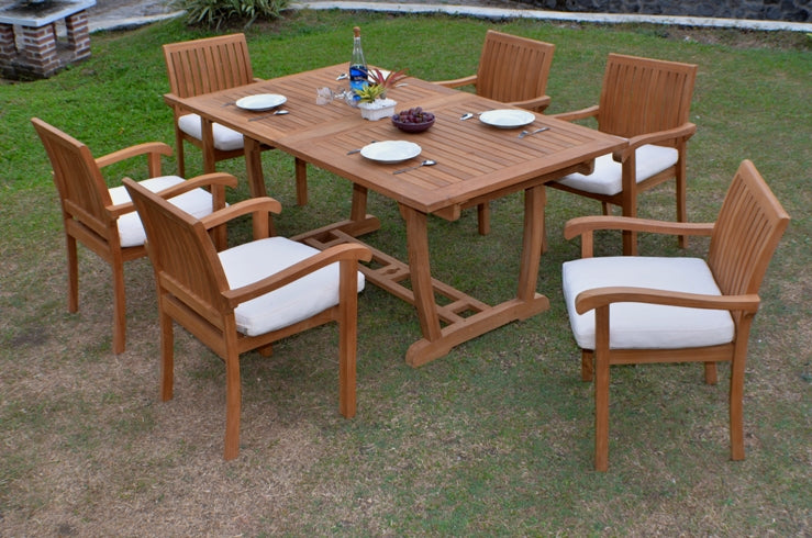 94" Rectangle Table with Trestle Legs and Napa Chairs