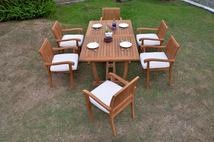 94" Rectangle Table with Trestle Legs and Napa Chairs