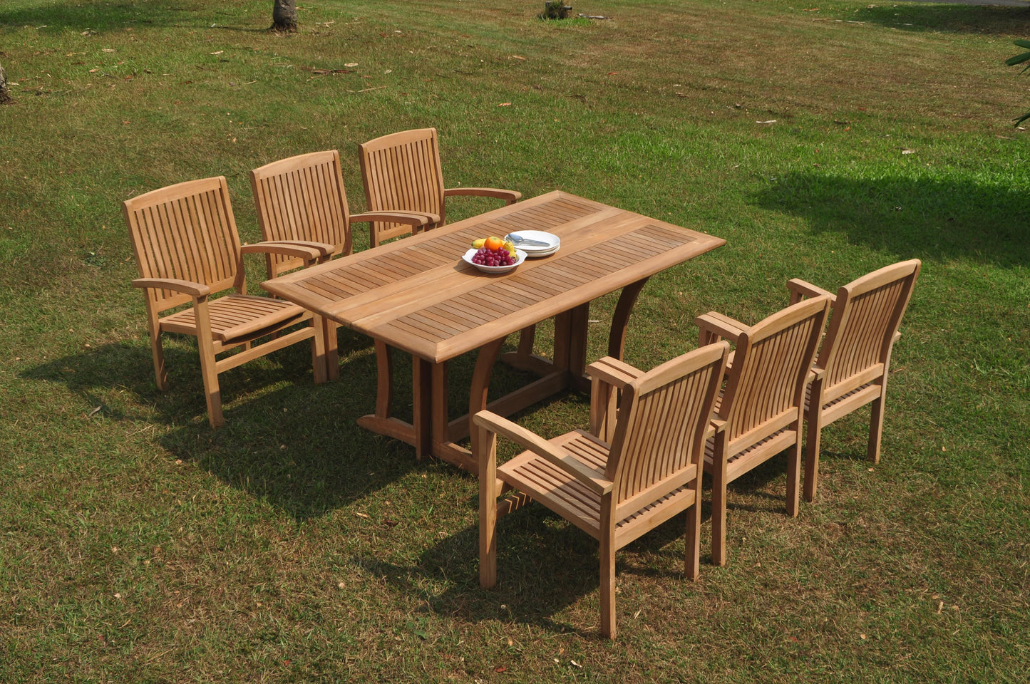 69" Warwick Table with Wave Stacking Chairs