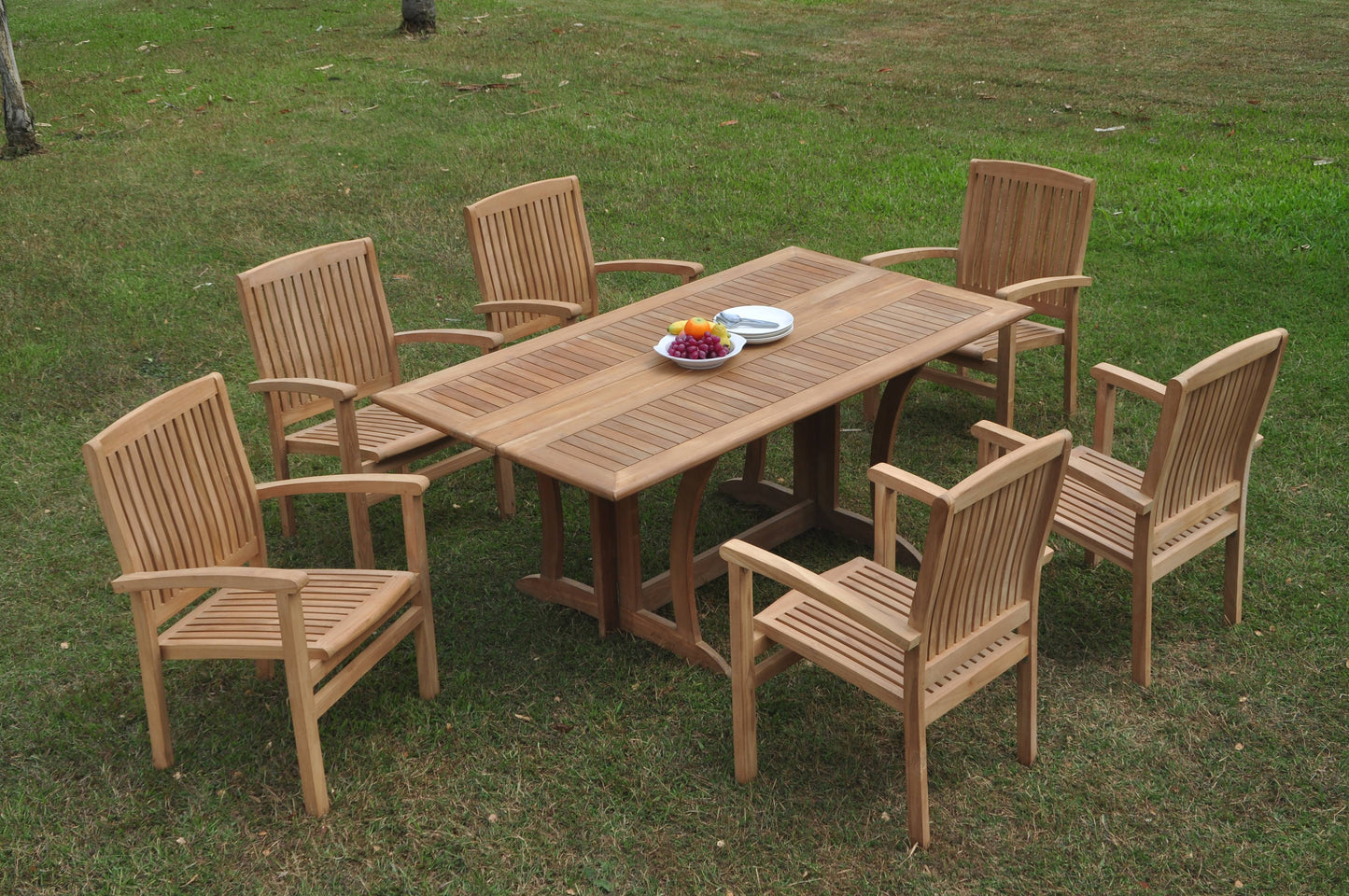 69" Warwick Table with Wave Stacking Chairs