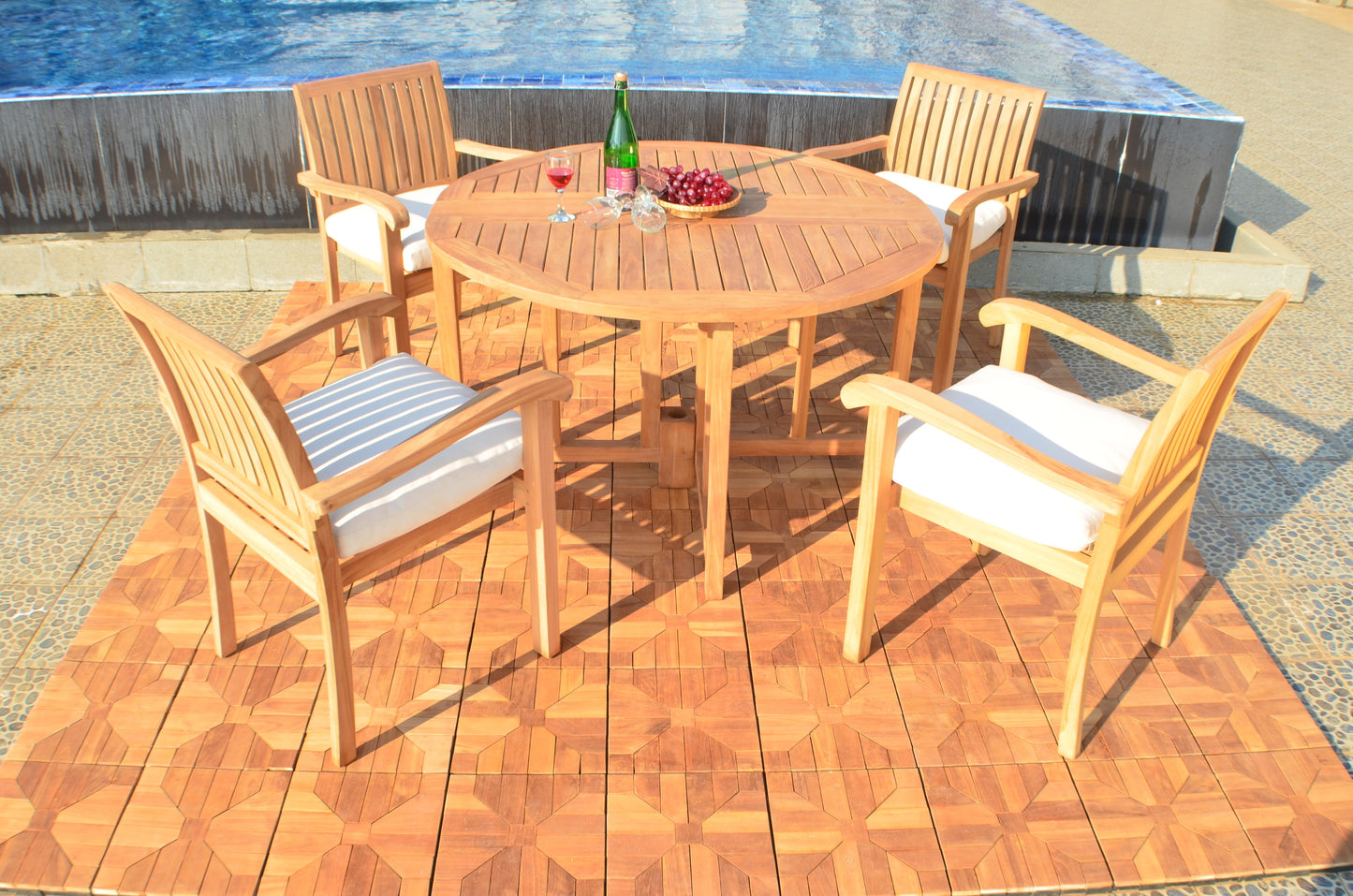 48 Round Butterfly Table and with 4 Napa Chairs