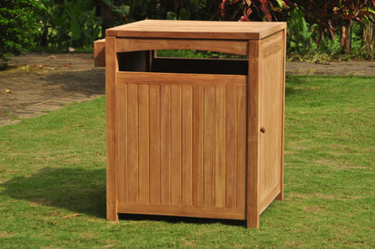 Teak Outdoor Trash Box