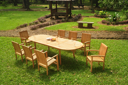 117" Oval Table with Wave Chairs