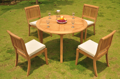 48 Fixed Round Table and with 4 Arbor Armless Chairs