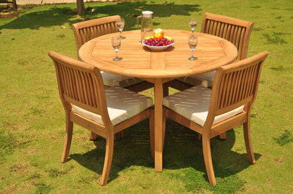 48 Fixed Round Table and with 4 Arbor Armless Chairs