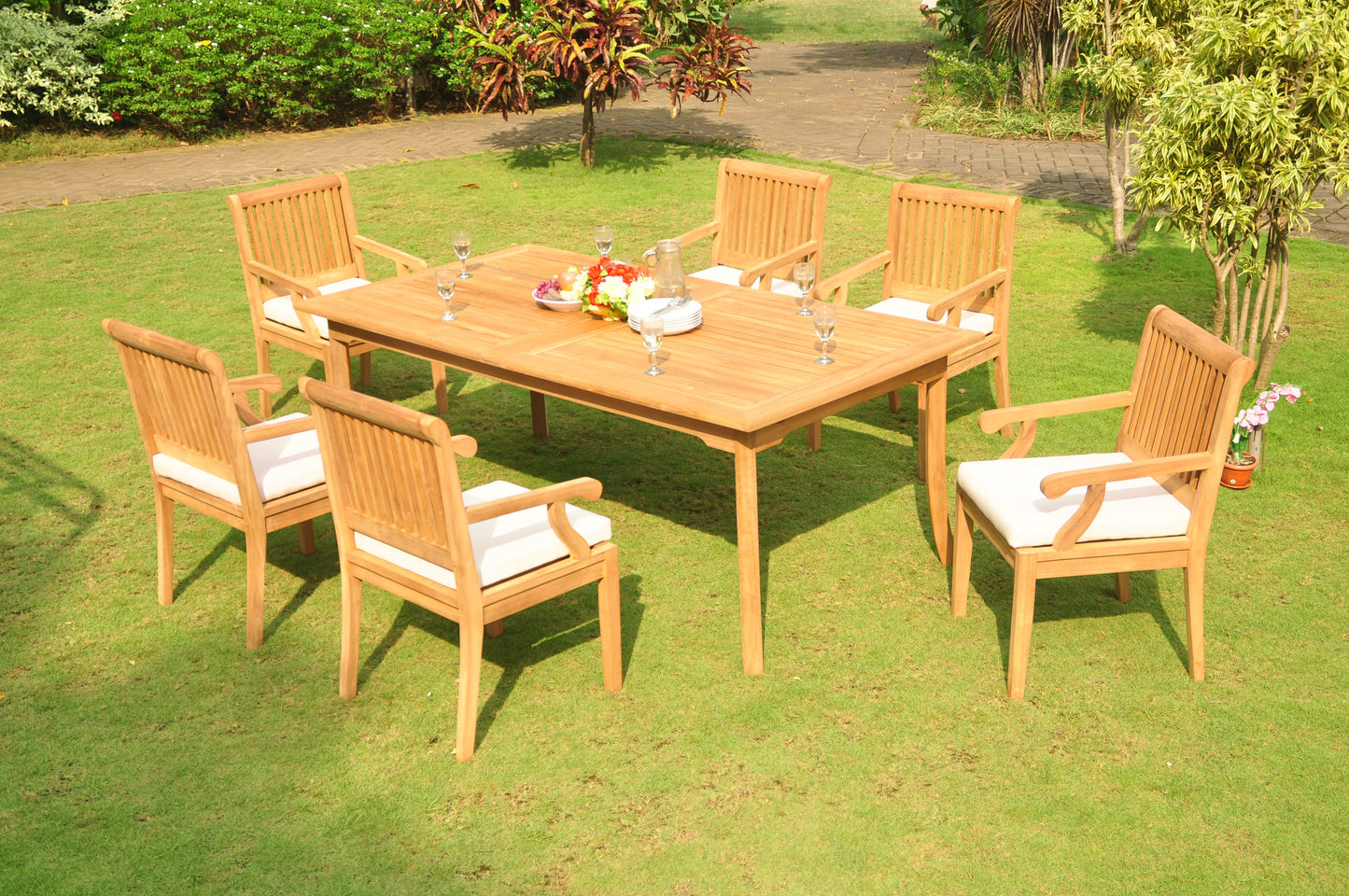 83" Rectangle Table with Sack Chairs