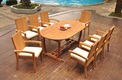 94" Oval Table with Trestle Legs and Goa Chairs