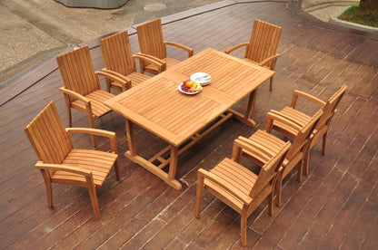 94" Rectangle Table with Trestle Legs and Goa Chairs