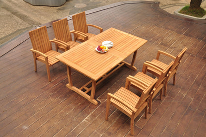 94" Rectangle Table with Trestle Legs and Goa Chairs