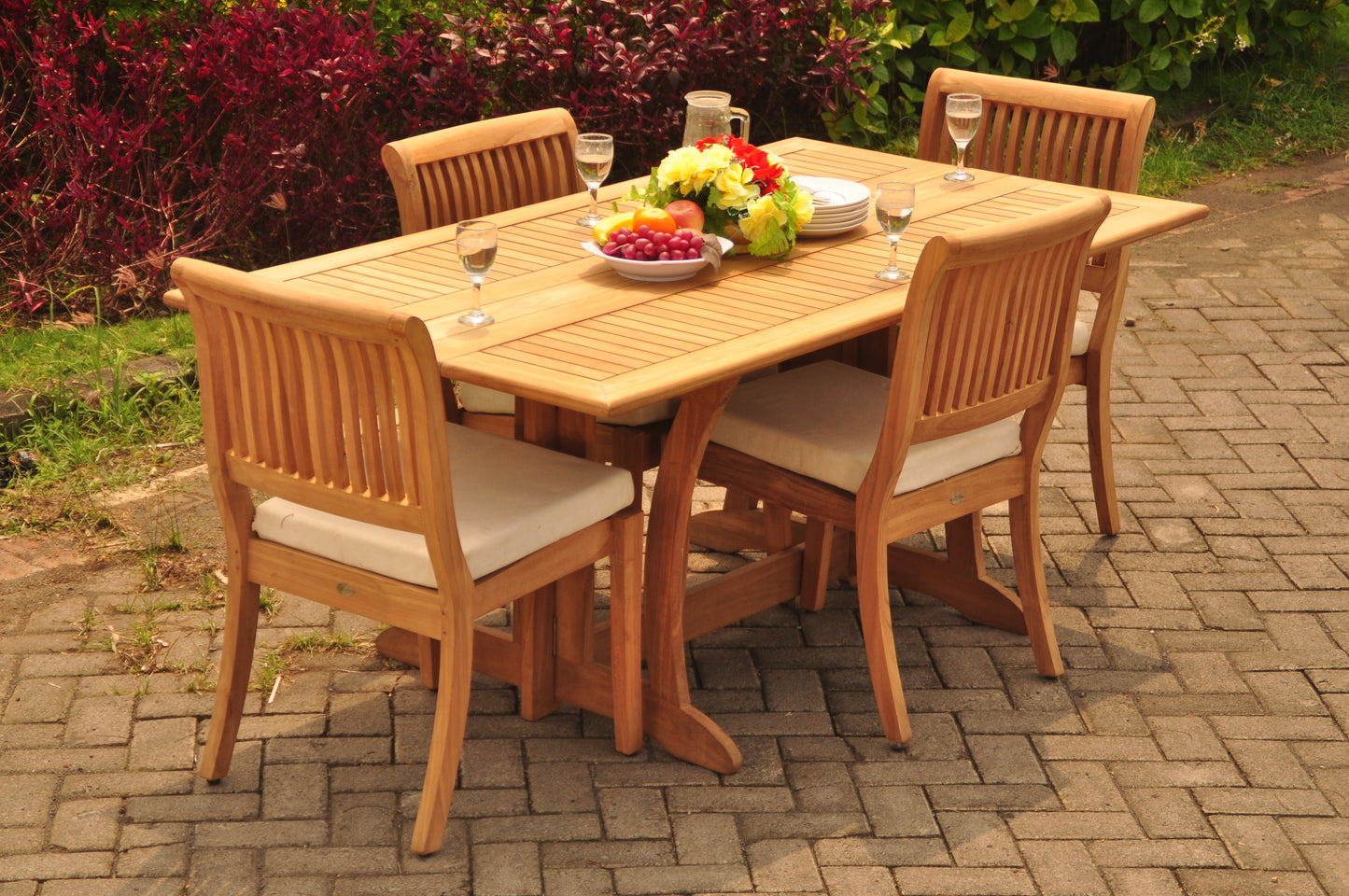 69" Warwick Table with Arbor Armless Chairs